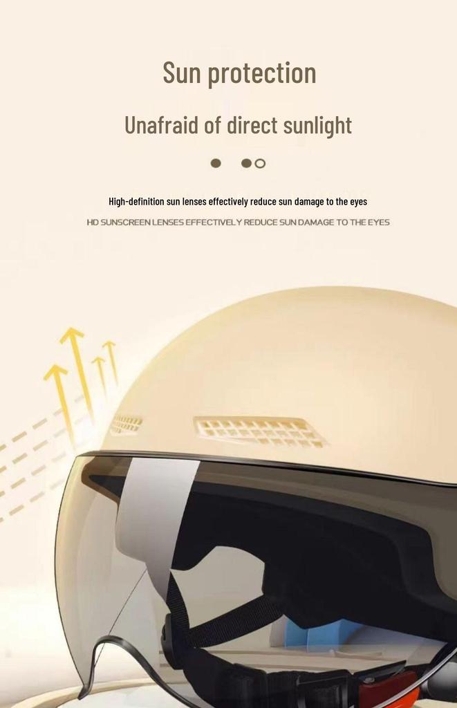 3C Certified Electric Vehicle Helmet for Men & Women - All-Season Safety & Sun Protection, Summer Scooter Half Helmet