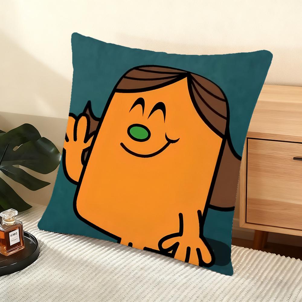 Cute Mr. M-Men Cushion Cover Soft Short Plush Pillow Cover Smooth Cozy Texture Aesthetic Cushion Case Home Decor