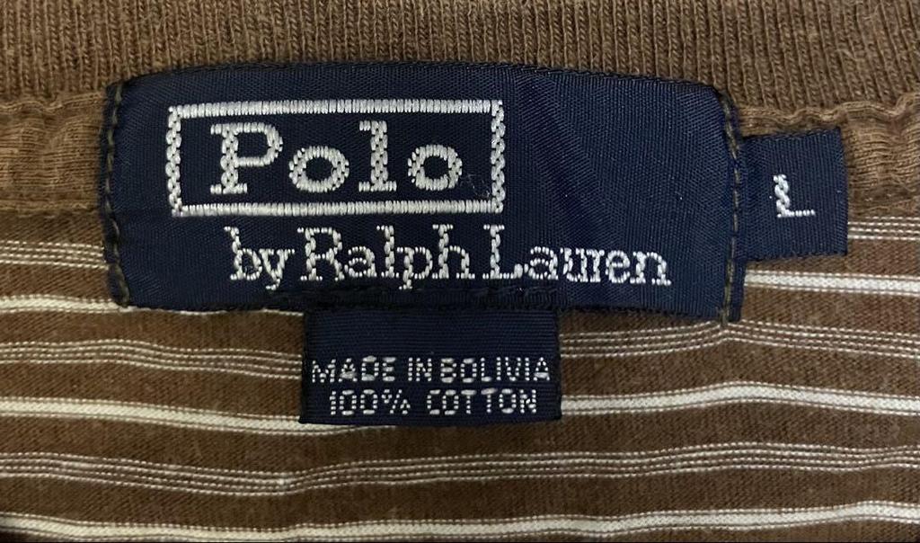 [USED] Vintage 90s Polo Ralph Lauren striped T-shirt, brown