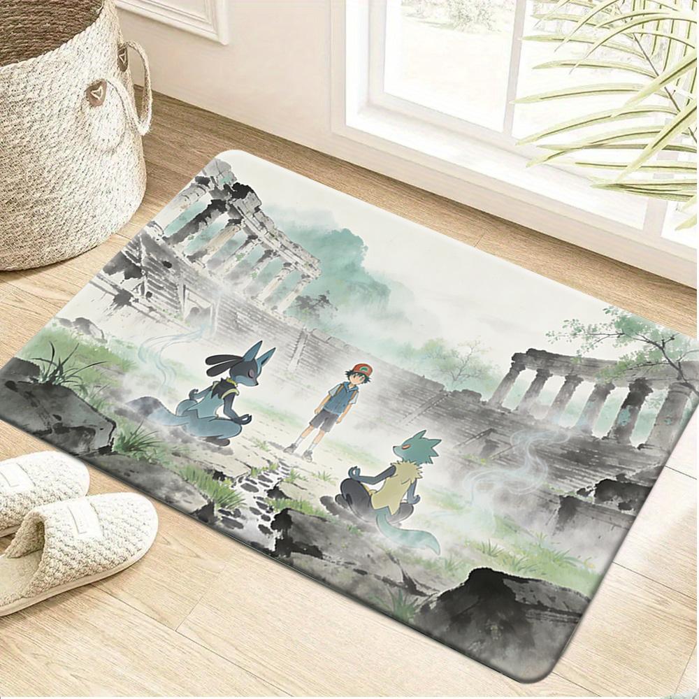 Pikachu with Sports Car in Garage Print Non-Slip Doormat Soft Floor Mat 40x60cm