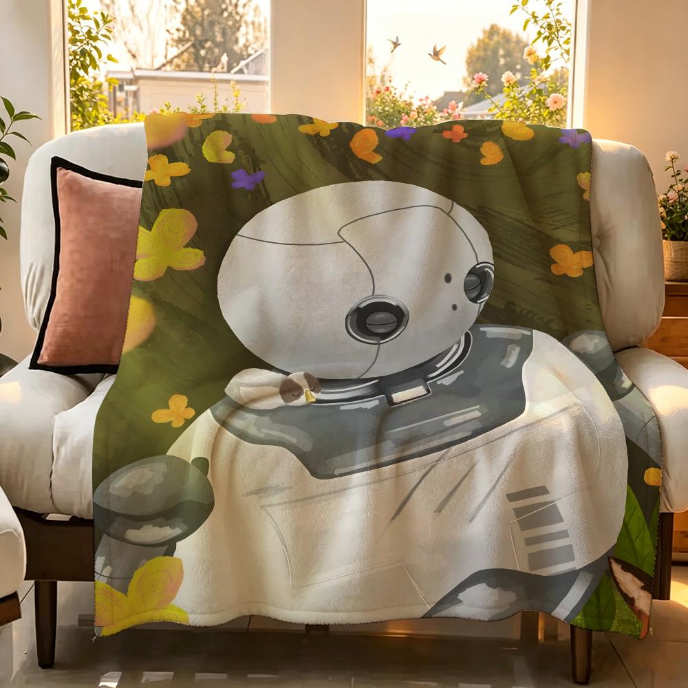 Movie T The W Wild R Robot Throw Flannel Throw Blanket Suitable for Sofa Living Room Bedroom