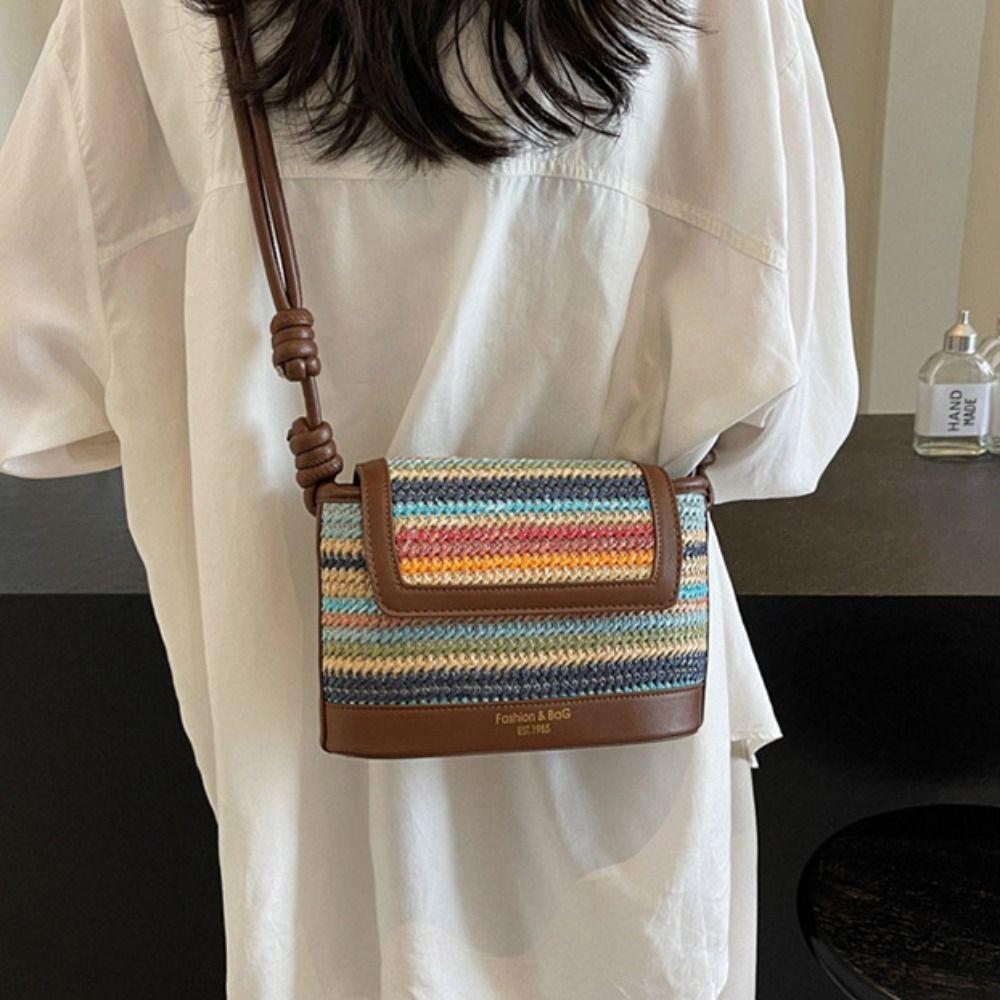 Shopping Bag Straw Bag Large Capacity Bohemian Shoulder Bag Simple Weave Bag  Summer