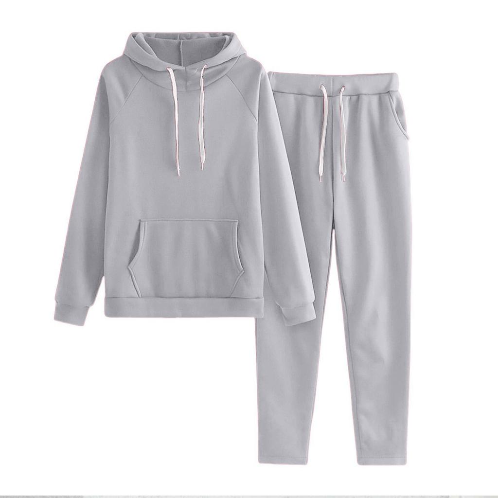 Children's Solid-color Loose Sweatshirt And Sweatpants Casual Sportswear Set