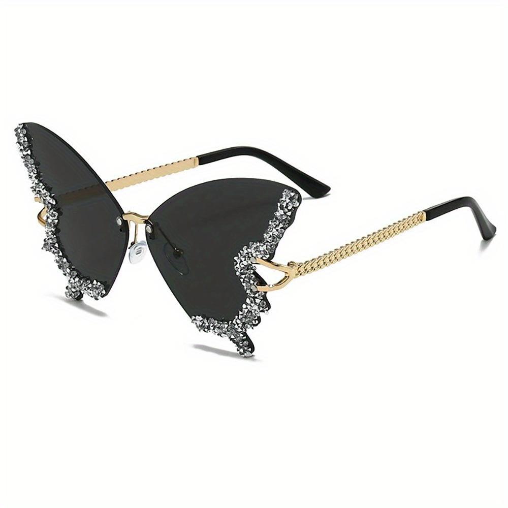 1PC Butterfly Diamond Frameless Sunglasses Fashion Send A Pair of Glasses