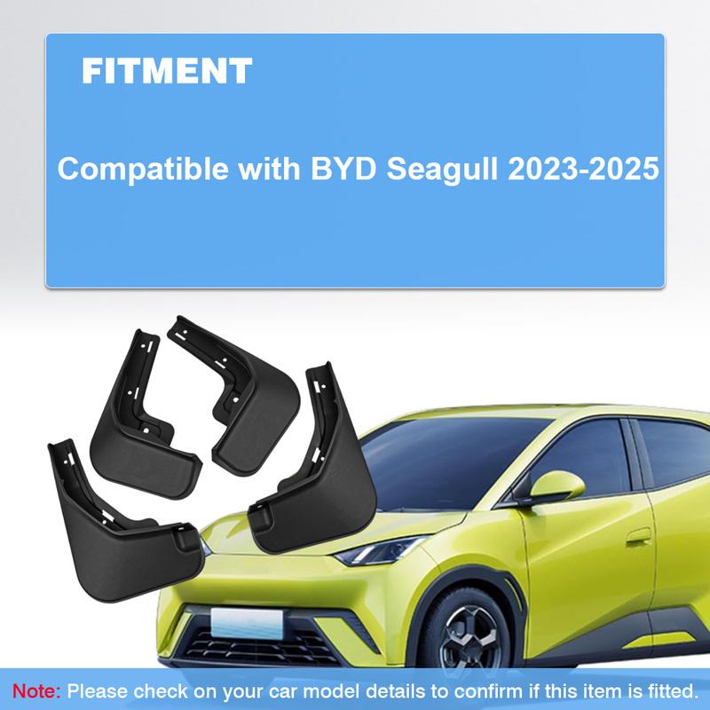For BYD Seagull  2024 2025 4pcs Car Front Rear Fender Mudguard Splash Guards Wheel Tire Mud Flaps Protector