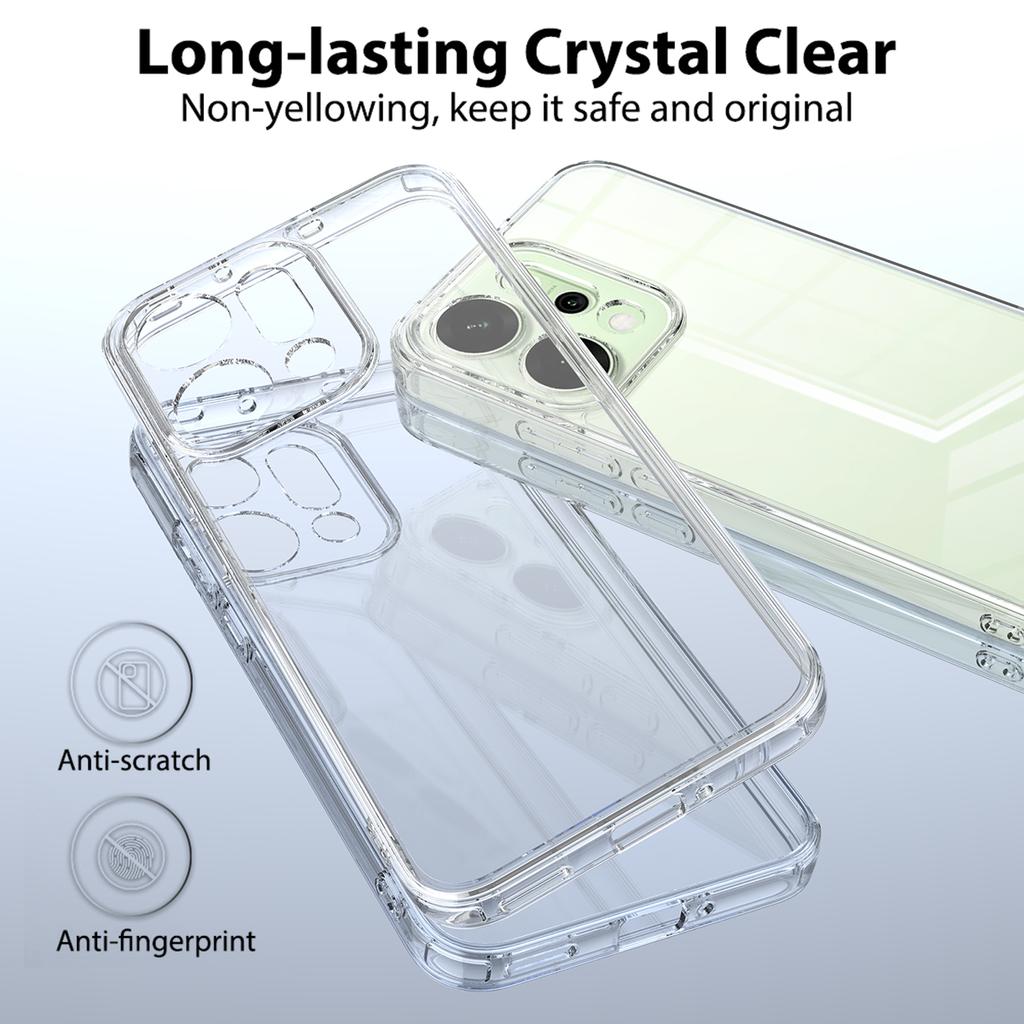For Oppo Reno14 Pro 5G (Global) Clear Phone Case TPU+Acrylic Shockproof Phone Back Cover