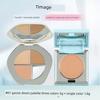 Caitang Three-Color Concealer Palette in Salmon Color to Cover Spots, Acne Marks, Dark Circles, and Brighten Tear Troughs and Nasolabial Folds