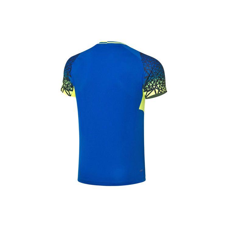 Li Ning Badminton Series Quick-Dry Casual Sports Short Sleeve Competition Set Men Sets Crystal-Blue AATQ023-1