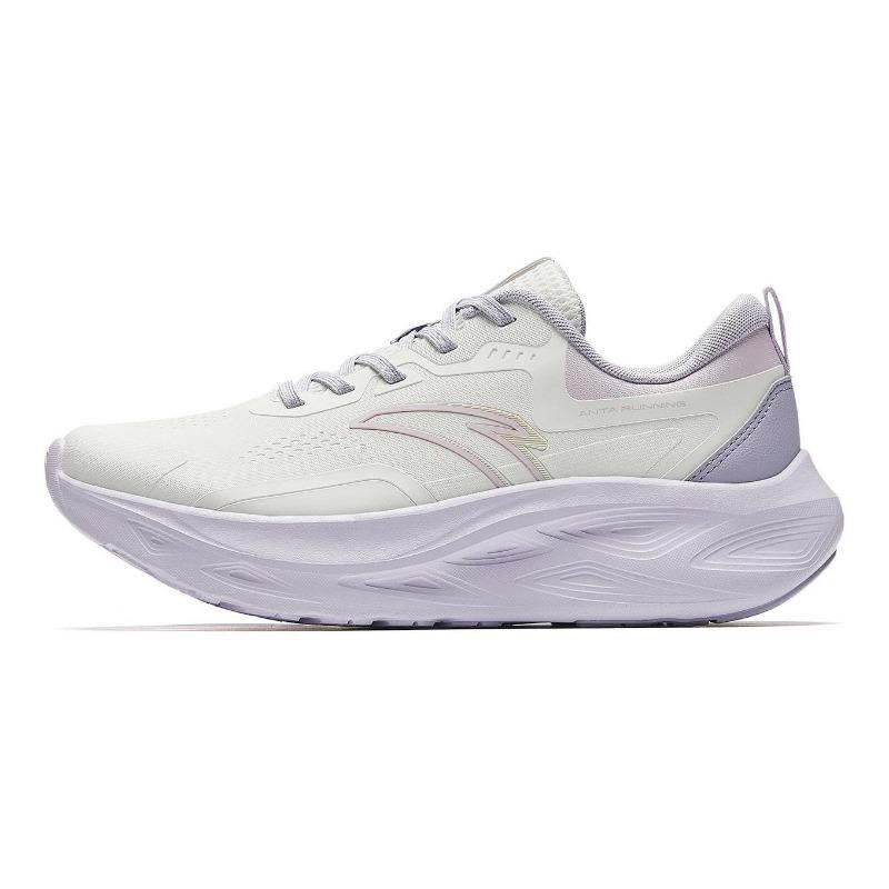 Anta Yichen women running shoes ivory white / pale purple gray / mist purple 922545533-1 37.5