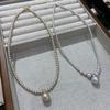 French Flash Diamond Millet Bead Pendant Necklace Female Elegant Collarbone Chain Temperament High-End Neck Chain