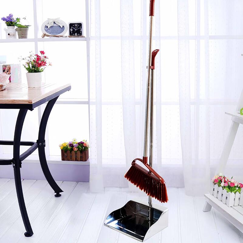 JNL Household Soft Bristle Broom and Dustpan Set