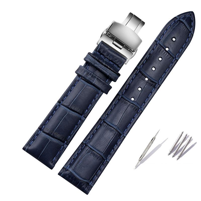 

Dark Blue Watch Strap for Rossini Omega Watchband with Butterfly Clasp Sized in 16mm 18mm 19mm 20mm 21 22mm 23mm Watch Band 12mm