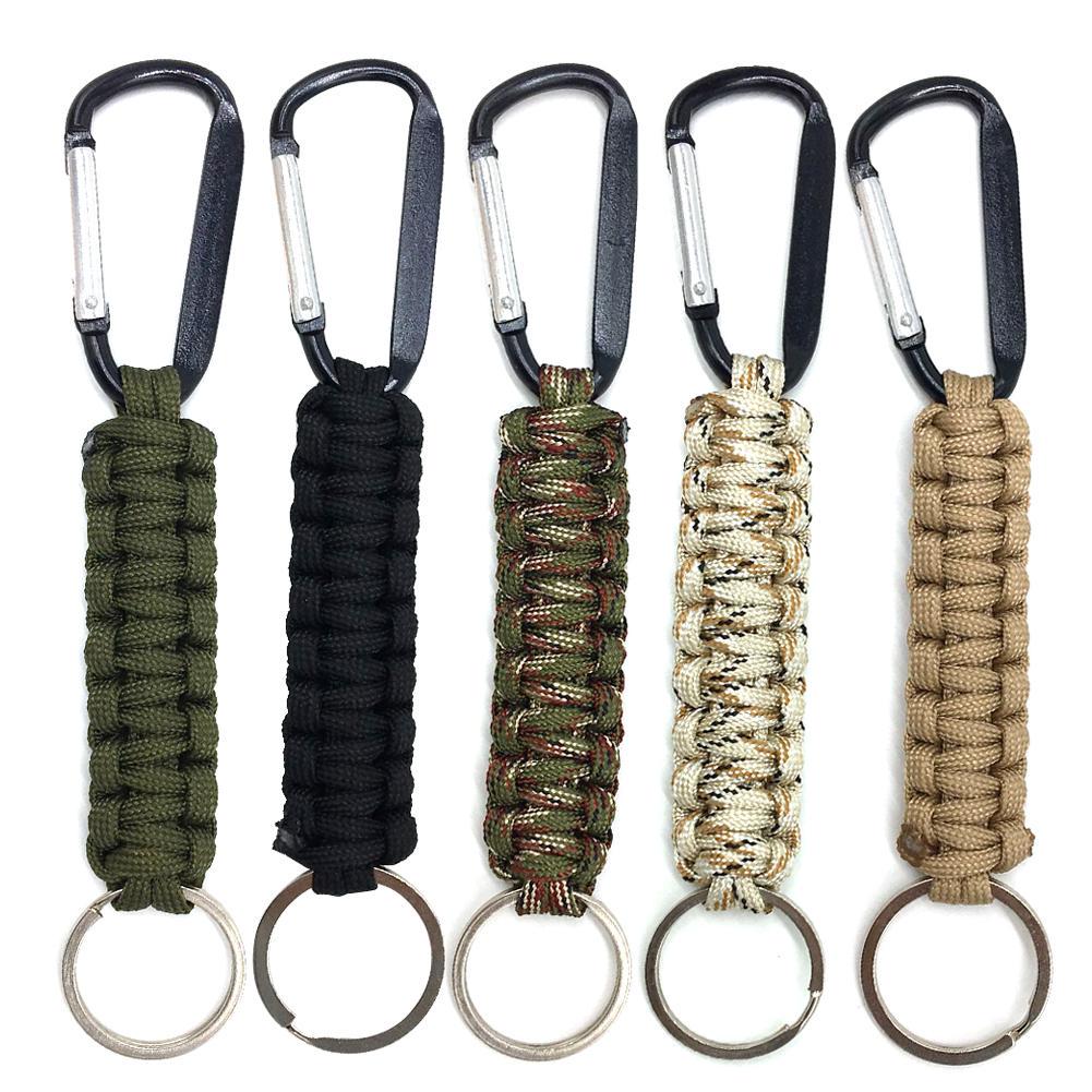 Outdoor Hiking Camping Braided Umbrella Rope Carabiners Hook Lanyard Keychain s