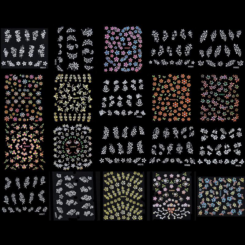 3D Nail Art Transfer Stickers 30 Sheets Flower Decals Manicure Decoration Tip
