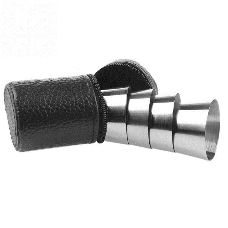 4/6Pcs/set Tainless Steel Shot Glass With Storage Bag  Outdoor Practical Travel Mini Cups Set For Whisky Wine Portable Drinking
