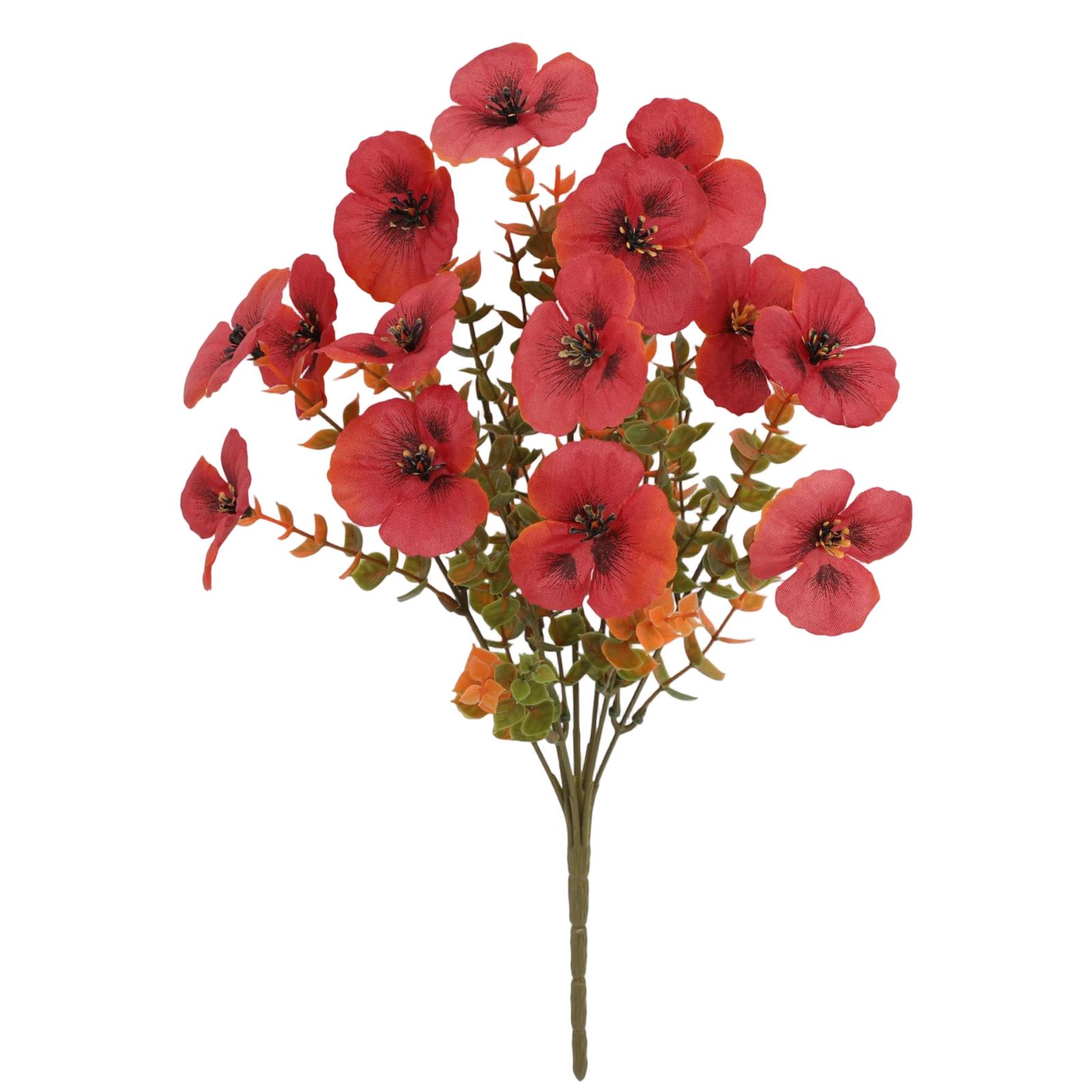 

2 Pack Artificial Outdoor Bouquet Faux Plastic Flowers Realistic Lifelike Decorative Plants for Garden Patio Office Home Wedding Arrangement One Size Кіновар