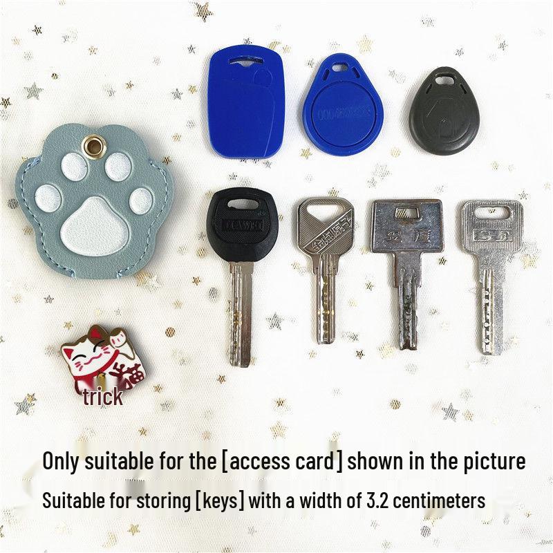 Personalized Cat Paw Keychain: Cute Women's Access Card Holder & Key Cover for Home and Vehicle