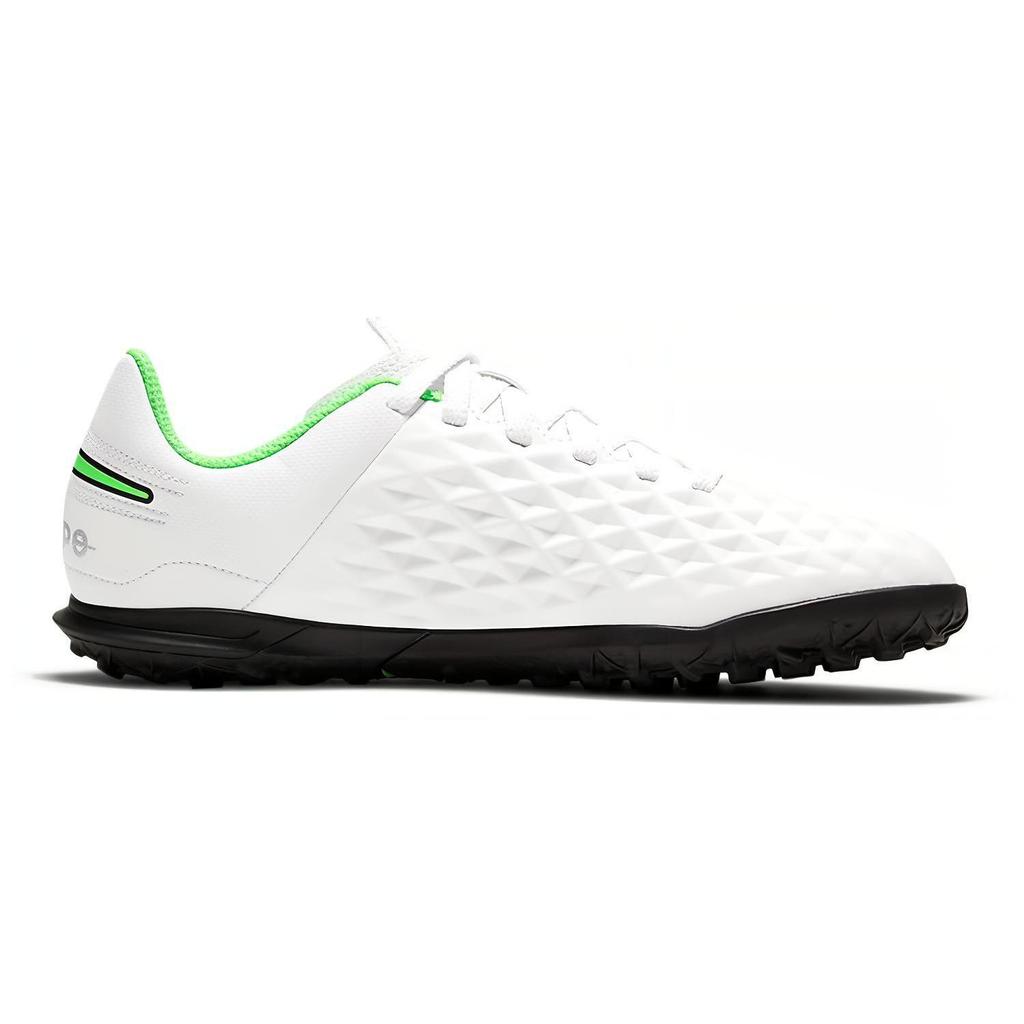 Nike Tiempo Legend 8 Club TF Slip Resistant Abrasion Resistant Low Top Kids' Soccer Shoes White Green Kids' AT5883-030