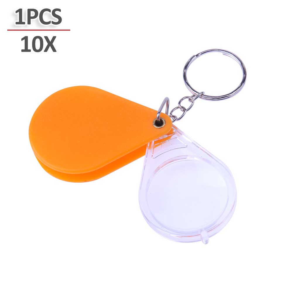 

10X 15X Portable Folding Key Ring Mini Magnifier Key Chain Magnifying Durable Glass Loupe Pocket Tool Holiday Gift Supplies New