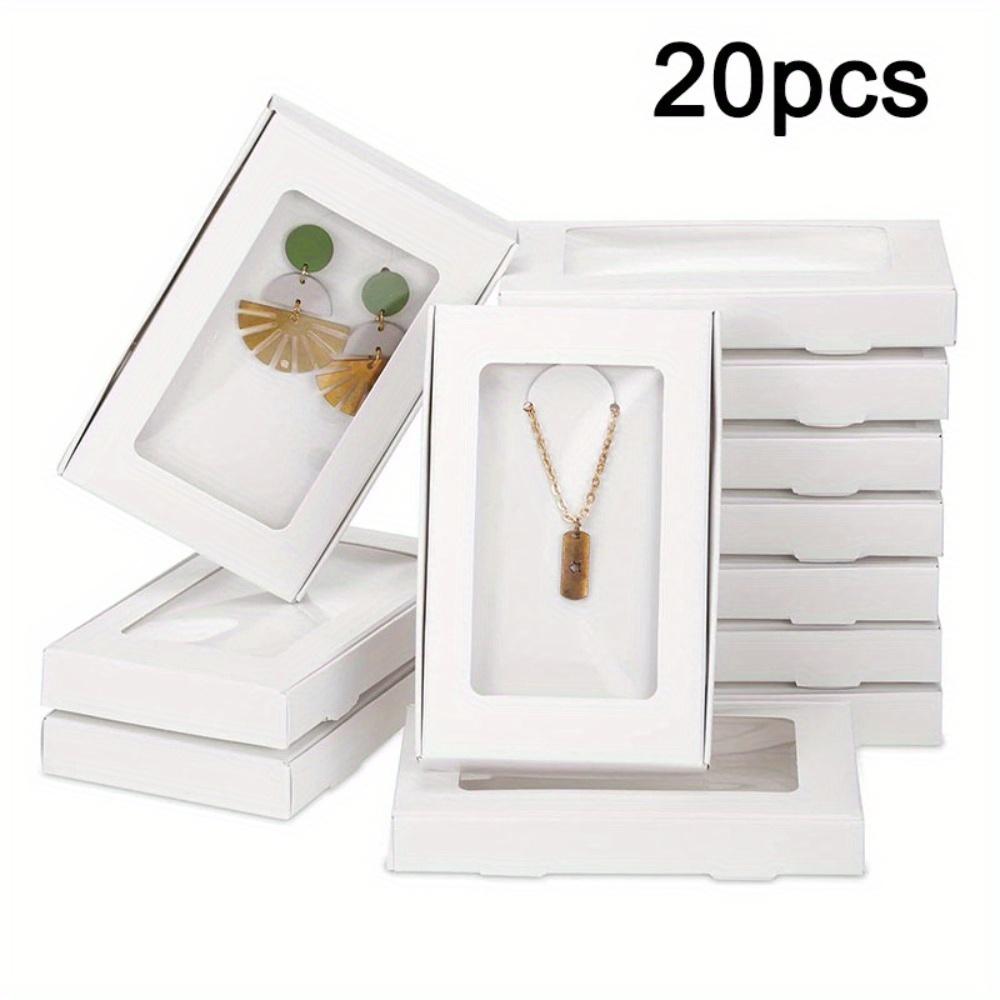 

20 шт. подарочных коробок для ювелирных изделий, коробок для сладостей с окошком, складные коробки для вечеринок, подарочная упаковка, коробки для ювелирных изделий, ожерелья, серьги, кулоны, упаковочная коробка 20pcs белый