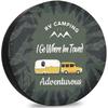 I Go Where Im Towed Camper Tire Cover RV Camping Trailer Accessories Weatherproof Spare Wheel Protector