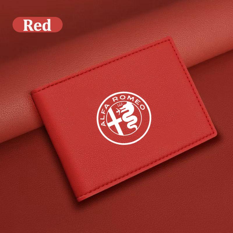 For Alfa Romeo Car Driver License Leather Bag Auto Driving Documents Wallet For Alfa Romeo 4C 159 166 Spider Giulia Giulietta 15CC5 