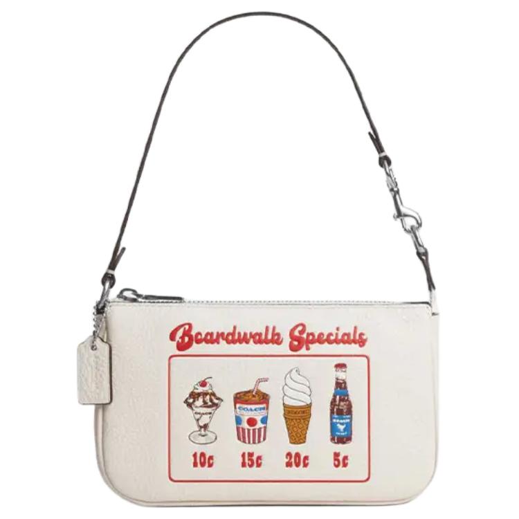 Coach Nolita 19 Fashion Print Zipper Closure Leather Shoulder Tote Bag Small Women handbags White CU197-SVHA Basic Set (Bag+Dust Bag)