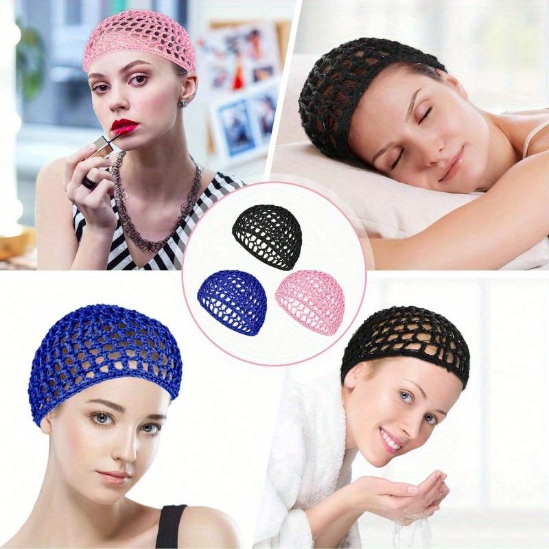 Wig Cap Hair Net Sleeping Bonnets Essentials Hairnets Elastic Bands Wrap Grip Crochet Braided Satin Cosplay Head Making Fix Mesh