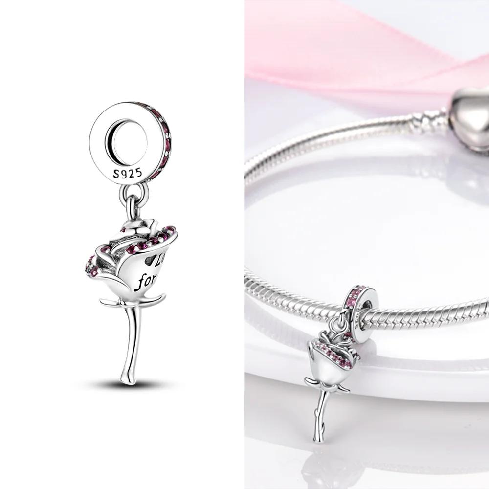 Oryginalne Miedziane Cyrkoniowe Koraliki w Kształcie Serca Kolorowy Kwiatek Kokarda Zawieszka Charms Pasuje do Bransoletki Naszyjnika DIY Wykwintna Biżuteria Prezent