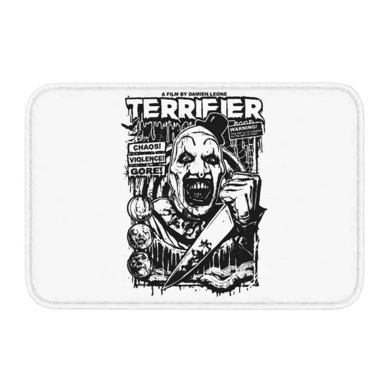 Horror Halloween Movie Terrifier Clown Front Door Mat Anti-Slip Indoor Absorbent Doormat Kitchen Balcony Entrance Rug Carpet