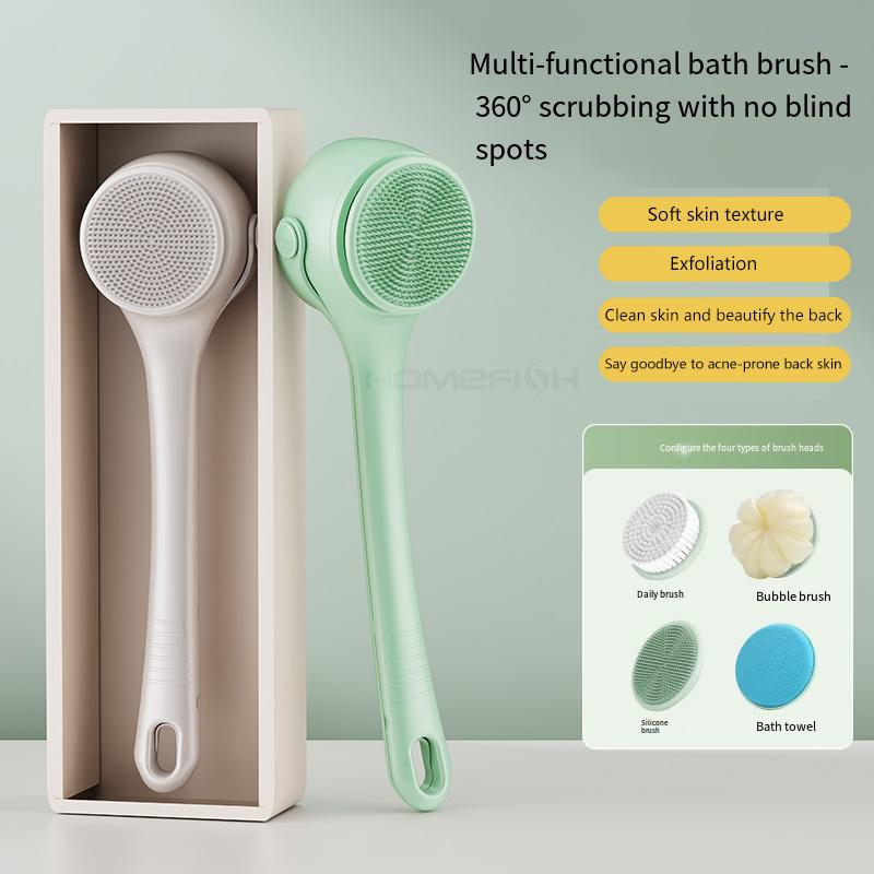 Electric Bath Body Scrubber Long Handle Back Brushes