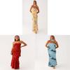 Maxi Abito in Chiffon Floreale Francese con Zip per Vacanze Estive al Mare