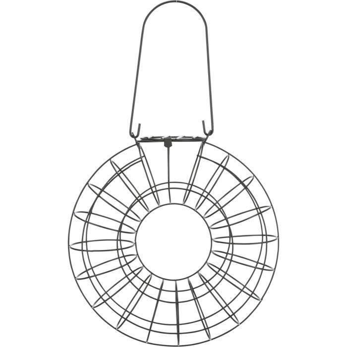 TRIXIE Mangeoire Boule De Graisse Rond En Métal - Ø 24 X 8 Cm - Noir - Pour Oiseaux