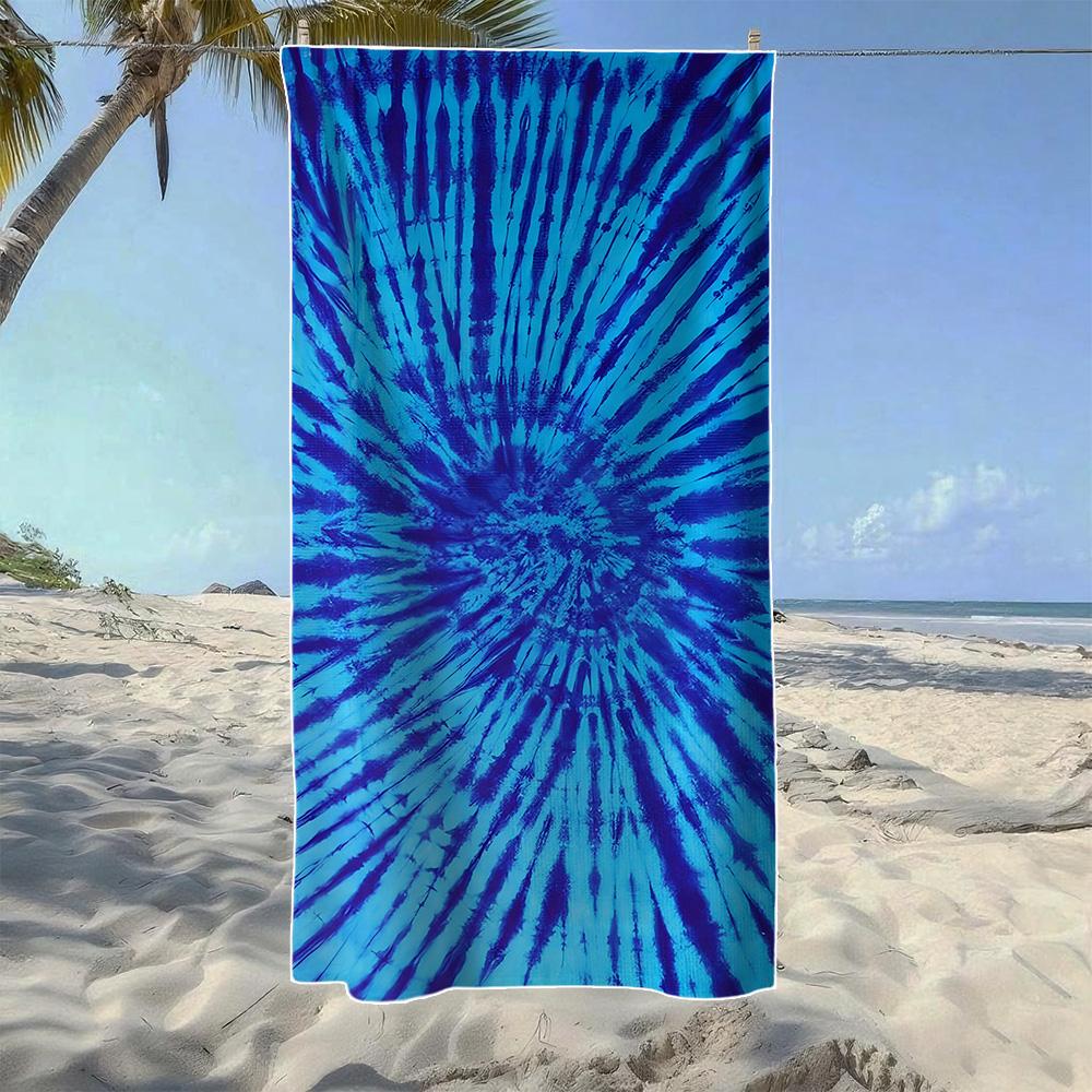 

Blue Mandala & Tie-Dye Water Beach Towel,Soft Quick-Drying,Perfect For Portable Outdoor Travel,Swimming,Camping And Summer Beach W30*H60(CM)