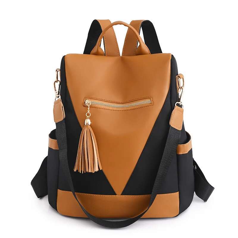 Women Casual Anti-theft Backpacks Patchwork Color Large Capacity Backpack Nylon Fabric Youth Backpack Student Travel Backpacks