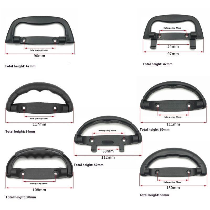 Heavy Duty Black Suitcases Grip with Universal Installation for Portable Speakers Storage Box and Instrument Case