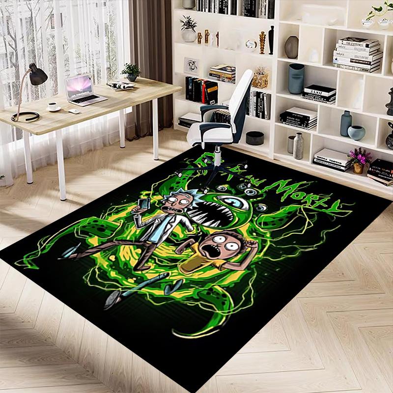 Rick Morty Adventure Carpet For Playroom Bedroom Living Room Sofa Home Decorkids Game Area Rug Nonslip Floor Mat