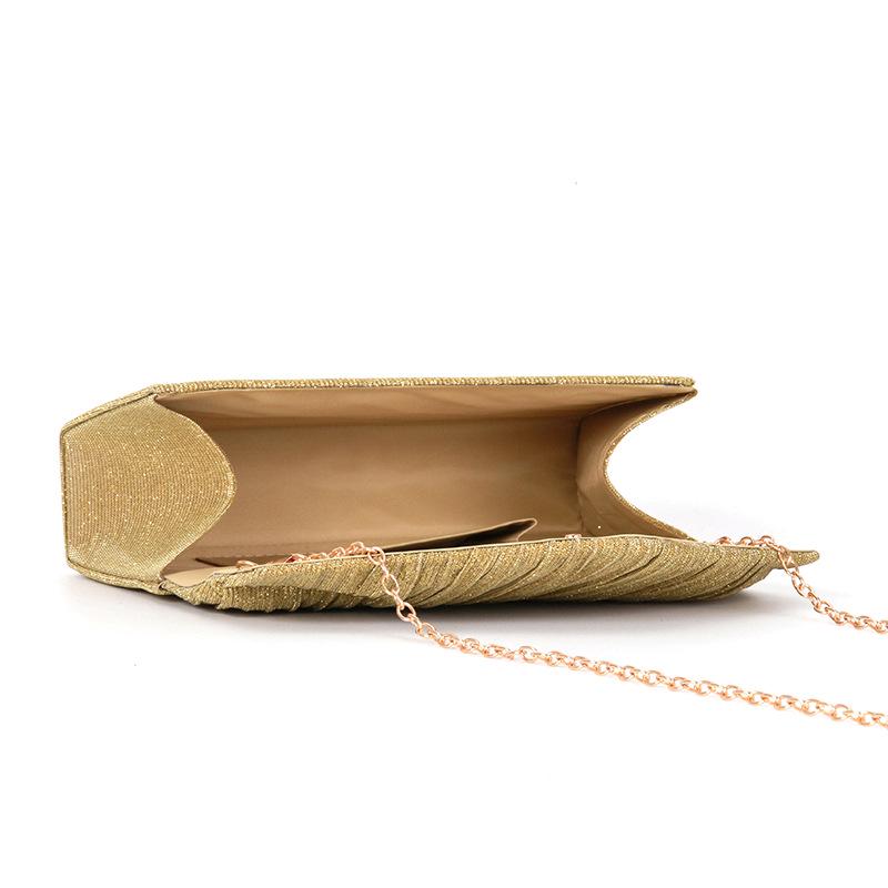 2024 Women's Pleated Striped Flap Sequined Evening Bag