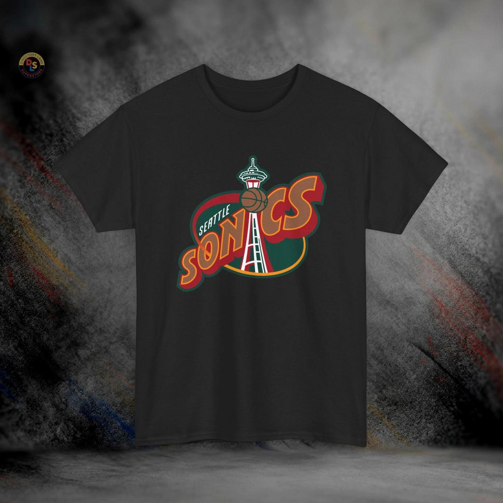 Seattle SuperSonics Defunct Retro Basketball T-Shirt | Heavy Cotton Tee L