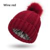 Lined Skull Cap Stretchy Winter Beanie Hat Beanie Hat for Women Knit Hats Faux Fur Pom Pom Hat