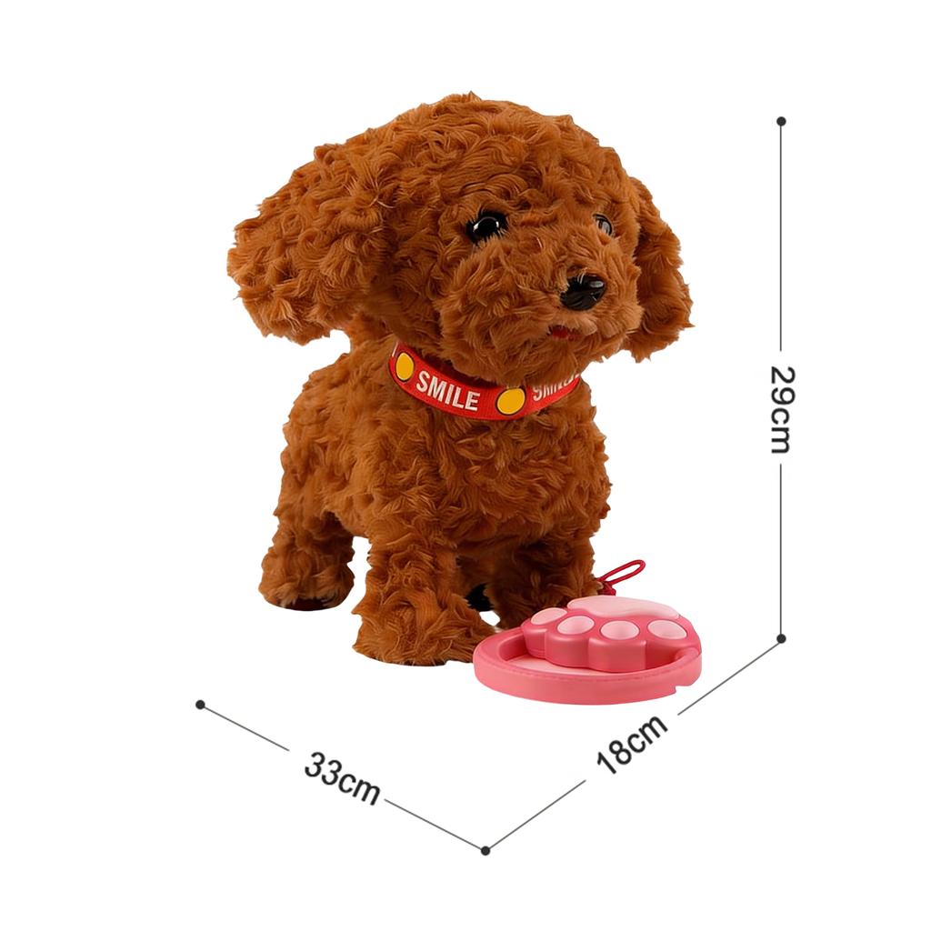 Electronic Interactive Plush Toy with Remote Control Leash Realistic Robot Puppy Toy for Ages 4 Up
