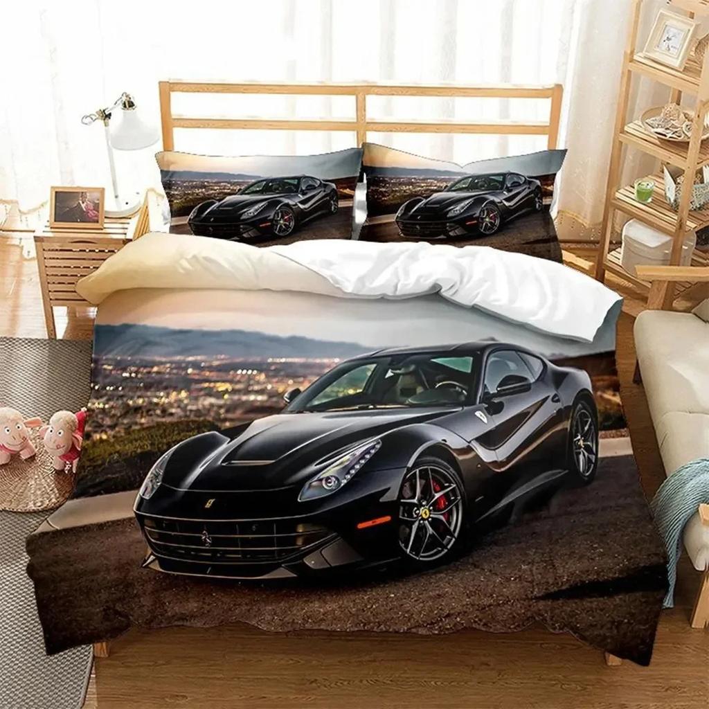 3D Print Sports Car Children'S Favorite Comfortable Duvet Cover Pillowcase Bedding Set Children Bedroom Decoration Home Textile