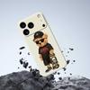 For iPhone 17 Pro Case Cool Bear Pattern Printing Straight Edge TPU Phone Back Cover