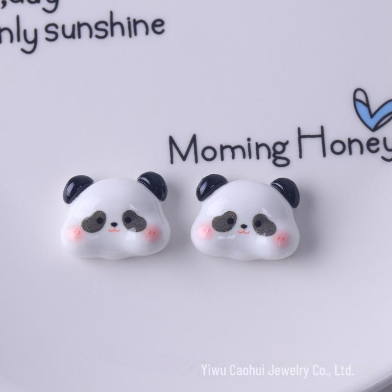Cute Cartoon Panda Resin Jewelry & DIY Decor: Cream Glue, Keychain, Pendant, Shoe Buckle.