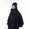 Unisex Trendy High-Collar Hooded Jacket with Velvet Lining for Social Anxiety