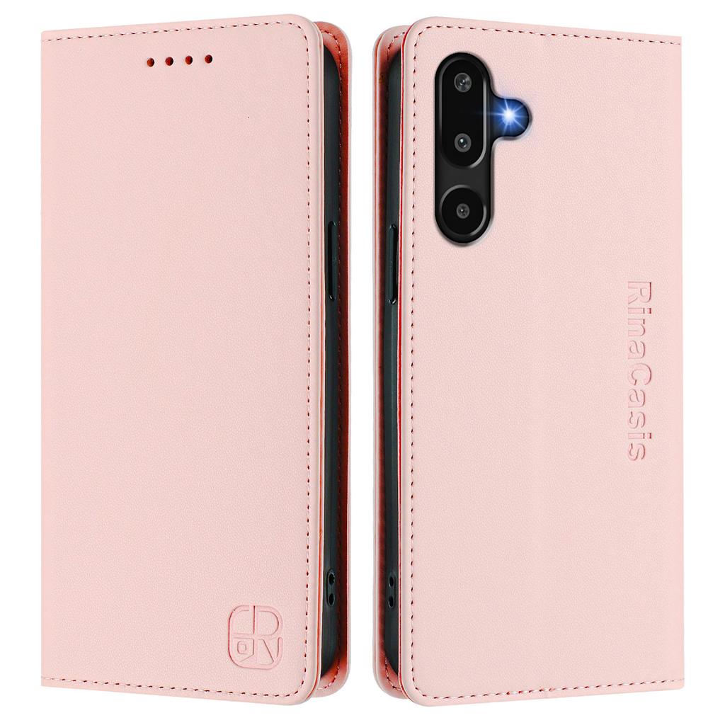 For Samsung Galaxy M16 5G/Galaxy F16 5G Leather Case RINACASIS RC01 Phone Cover with RFID Blocking Wallet Stand