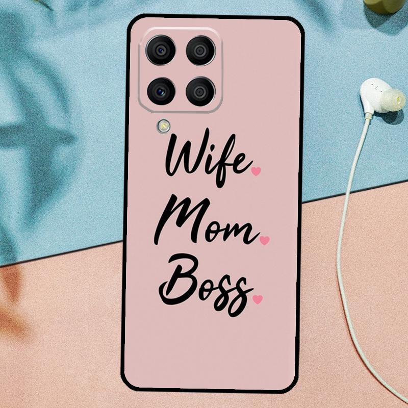 Wife Mom Boss Quotes For Samsung Galaxy M33 M35 M55 M15 M12 M13 M14 M34 M54 M53 M21 M31 M11 M32 M52 M06 M16 Case