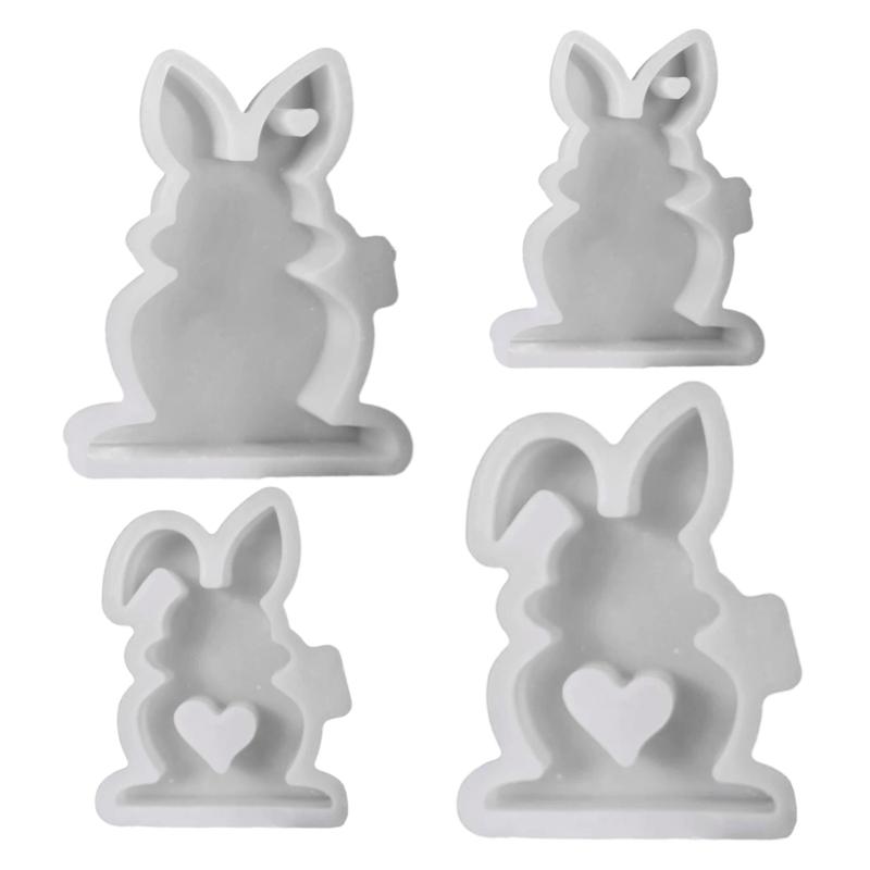Rabbits Shaped Silicone Mould Heat Resistant Easy Cleaning Detailed Easters Candle Making Supplies 1