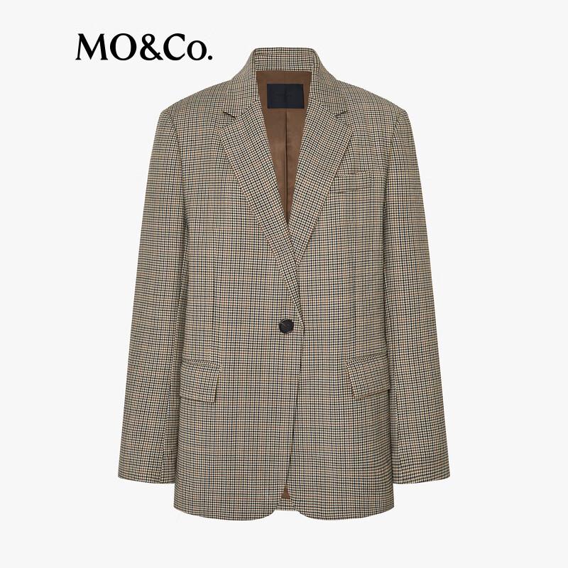 MO&Co. Prince of Wales Check Wool Blend Blazer