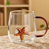 Tazza Singola in Vetro Borosilicato a Forma di Animale Cartone Animato 3D, Creativa, per la Casa, Carina, a Strato Singolo, per Ospiti in Salotto, Tazza per Succhi e Bevande Fredde